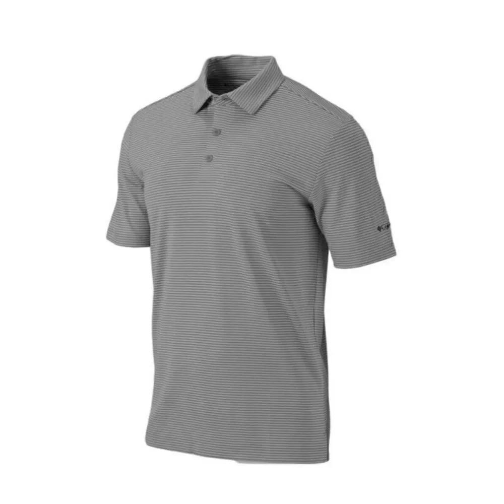 Columbia Golf Omni Wick  Swing Polo Shirt Gray Stripe Size XL NWOT